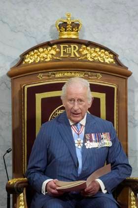 May 27, 2025, Ottawa, On, Canada: King Charles delivers the speech from the throne in the Senate in Ottawa on Tuesday, May 27, 2025. Ottawa Canada  - ZUMAc35_ 20250527_zaf_c35_040 Copyright: xAdrianxWyldx