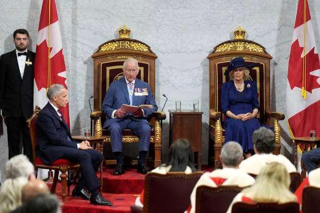 May 27, 2025, Ottawa, On, Canada: King Charles delivers the speech from the throne in the Senate in Ottawa on Tuesday, May 27, 2025. Ottawa Canada  - ZUMAc35_ 20250527_zaf_c35_075 Copyright: xAdrianxWyldx