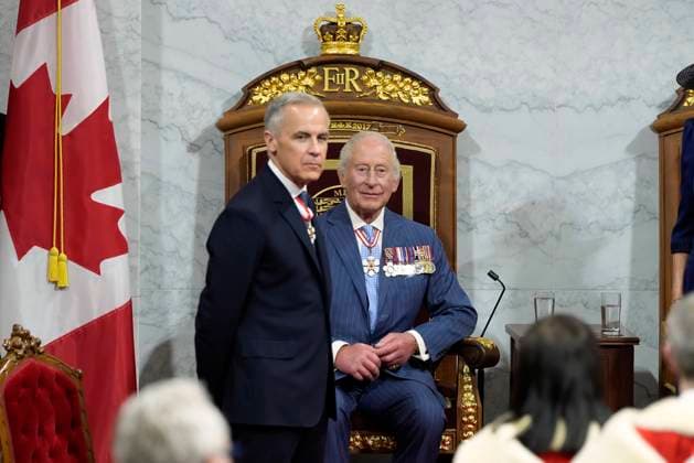May 27, 2025, Ottawa, On, Canada: King Charles looks on after delivering the speech from the throne in the Senate in Ottawa on Tuesday, May 27, 2025. Ottawa Canada  - ZUMAc35_ 20250527_zaf_c35_110 Copyright: xAdrianxWyldx