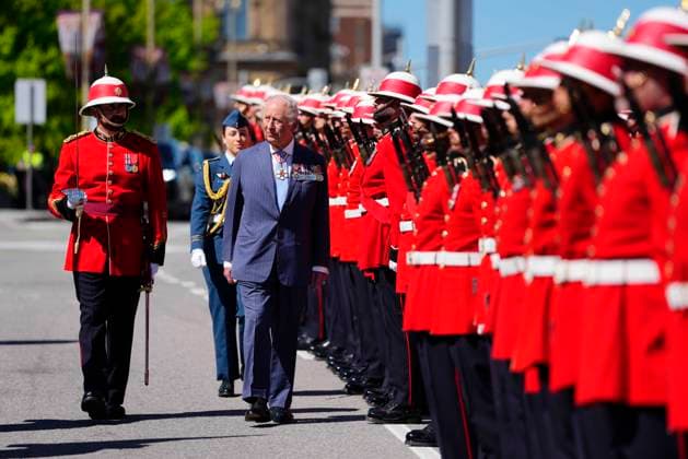May 27, 2025, Ottawa, On, CAN: King Charles inspects an honour guard at the Senate of Canada building in Ottawa before reading the throne speech during the royal visit on Tuesday, May 27, 2025. Ottawa CAN  - ZUMAc35_ 20250527_zaf_c35_284 Copyright: xJustinxTangx