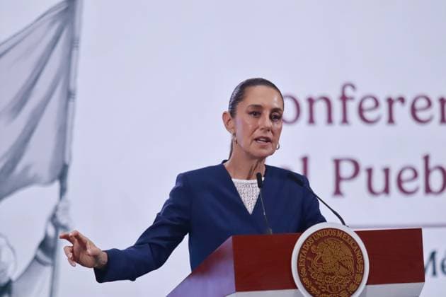 Mexico™s President Claudia Sheinbaum Holds Briefing Mexico™s President Claudia Sheinbaum Pardo, speaks during a briefing conference about the process for the purchase of medicines in different parts of Europe, which represents an investment of 15 billion dollars. at the National Palace. on May 29, 2025 in Mexico City, Mexico. (Photo by Carlos Santiago Eyepix Group) Copyright: xCarlosxSantiago xEyepixxGroupx CS_29052025_156612