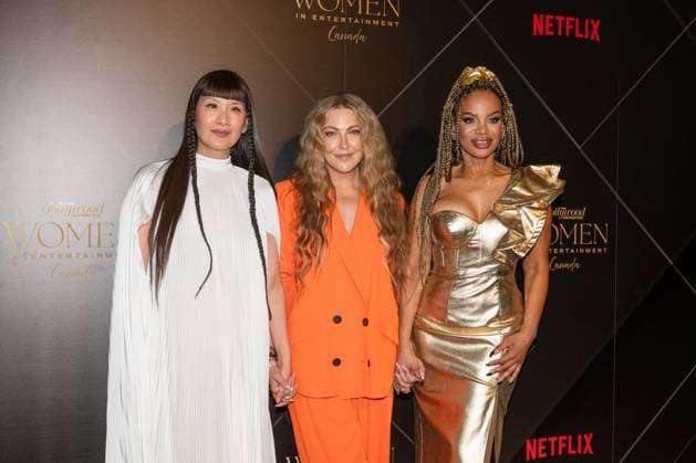 May 29, 2025, Toronto, On, Canada: Lainey Lui, left to right, Cheryl Hickey, and Traci Melchor are pictured at The Hollywood Reporter Women In Entertainment Canada Tribute Awards at The Ritz-Carlton Hotel in Toronto, on Thursday, May 29, 2025. Toronto Canada - ZUMAc35_ 20250529_zaf_c35_101 Copyright: xLauraxProctorx