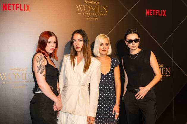 May 29, 2025, Toronto, On, Canada: Members of Toronto band The Beaches , Eliza Enman-McDaniel, Jordan Miller, Kylie Miller, and Leandra Earl, are pictured at The Hollywood Reporter Women In Entertainment Canada Tribute Awards at The Ritz-Carlton Hotel in Toronto, on Thursday, May 29, 2025. Toronto Canada - ZUMAc35_ 20250529_zaf_c35_105 Copyright: xLauraxProctorx