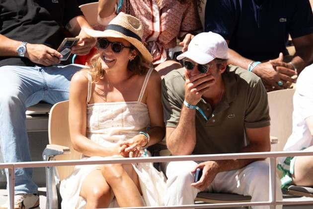 French Open Vips At The Stands LZ Constance Labbe and Tom Leeb attend the Roland Garros 2025 tournament on May 30, 2025 in Paris, France. Photo by Laurent Zabulon ABACAPRESS.COM Paris  Copyright: xZabulonxLaurent ABACAx