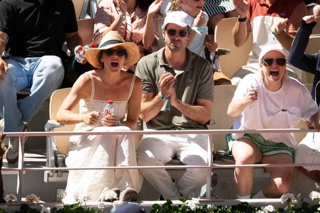 French Open Vips At The Stands LZ Constance Labbe, Tom Leeband Emma Petters attend the Roland Garros 2025 tournament on May 30, 2025 in Paris, France. Photo by Laurent Zabulon ABACAPRESS.COM Paris  Copyright: xZabulonxLaurent ABACAx