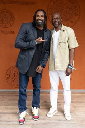 French Open Vips At The Village LZ Ronny Turiaf and Florent Pietrus attend the Roland Garros 2025 tournament on May 31, 2025 in Paris, France. Photo by Laurent Zabulon ABACAPRESS.COM Paris  Copyright: xZabulonxLaurent ABACAx