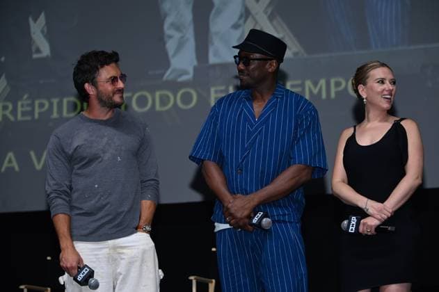 Comic Con Experience Mexico 2025 ˜CCXP™ - Day 2 (L-R) Jonathan Bailey, Mahershala Ali and Scarlett Johansson during a conference for the announcement of the film Jurassic World Rebirth as part of the the 2nd edition of Comic Con Experience Mexico 2025 ˜CCXP™ at Centro Banamex. on May 31, 2025 in Mexico City, Mexico. Mexico City CDMX Mexico Copyright: xCarlosxTischlerx
