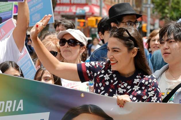 June 1, 2025, New York, Ny, USA: JACKSON HEIGHTS, QUEENS, NEW YORK New York JUNE 1, 2025: Congresswoman Alexandria Ocasio-Cortez takes part in the New Queens Pride Parade in the Jackson Heights neighborhood of Queens. The event celebrates LGBTQ+ pride and community visibility as part of the kickoff to Pride Month. Thousands of attendees lined the streets to cheer on participants, which included local leaders, community organizations, and advocacy groups..Photo: Luiz Rampelotto EuropaNewswire New York USA - ZUMAra1_ 20250601_aap_ra1_004 Copyright: xLuizxRampelotto Europanewswirex