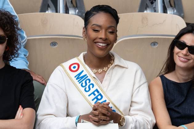 French Open Vips At The Stands LZ Angelique Angarni-Filopon, Miss France 2025 attends the Roland Garros 2025 tournament on June 2, 2025 in Paris, France. Photo by Laurent Zabulon ABACAPRESS.COM  Copyright: xZabulonxLaurent ABACAx
