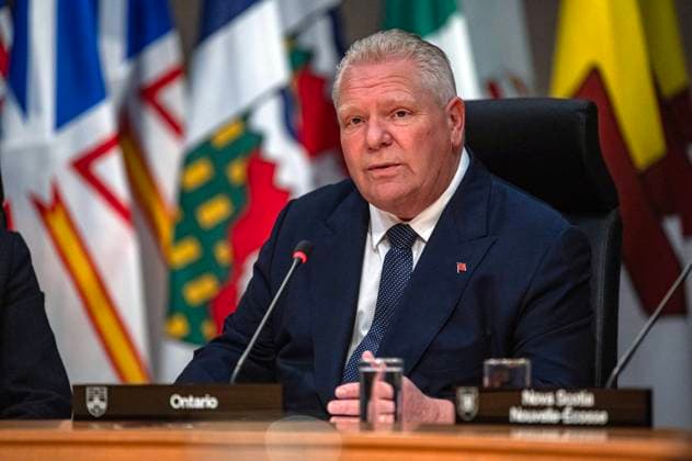 June 2, 2025, Saskatoon, Sk, CANADA: Premier of Ontario Doug Ford speaks to media during the First Minister™s Meeting in Saskatoon on Monday, June 2, 2025. Saskatoon CANADA  - ZUMAc35_ 20250602_zaf_c35_021 Copyright: xLiamxRichardsx