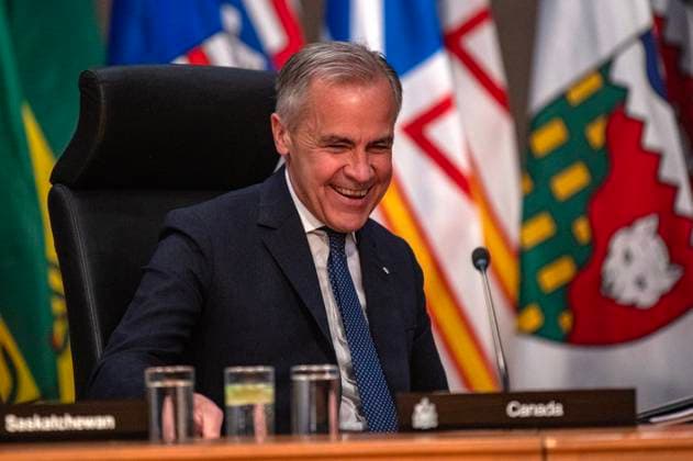 June 2, 2025, Saskatoon, Sk, CANADA: Prime Minister Mark Carney during the First MinisteröÄÃ s Meeting in Saskatoon on Monday, June 2, 2025. Saskatoon CANADA  - ZUMAc35_ 20250602_zaf_c35_025 Copyright: xLiamxRichardsx