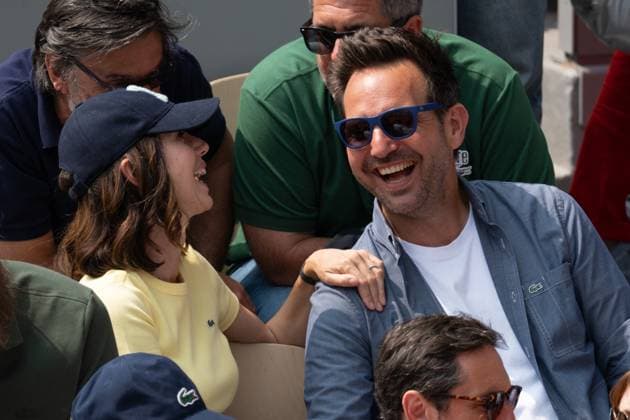 French Open Vips At The Stands LZ Delphine McCarty and Christophe Michalak attend the Roland Garros 2025 tournament on June 3, 2025 in Paris, France. Photo by Laurent Zabulon ABACAPRESS.COM Paris  Copyright: xZabulonxLaurent ABACAx