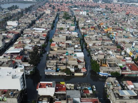 Heavy Rains Hit Mexico Causing Floods Aerial view of flooded streets near the La Colmena pumping plant, on the border between the State of Mexico and Mexico City after the heavy rains that hit Mexico, affecting several municipalities. on June 3, 2025 in Mexico City, Mexico. (Photo by Carlos Santiago Eyepix Group) Copyright: xCarlosxSantiago xEyepixxGroupx CS_03062025_157533