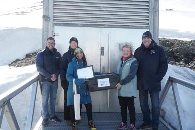 (250604) -- SVALBARD, June 4, 2025 -- Staff members transport seed samples into the Svalbard Global Seed Vault in Longyearbyen, Svalbard, Norway, on June 3, 2025. Fourteen gene banks from around the world are depositing more than 11,200 seed samples this week at the Svalbard Global Seed Vault, underscoring the critical role of crop diversity in future food security. TO GO WITH Global gene banks add over 11,000 seed samples to Svalbard Vault ( Handout via Xinhua) NORWAY-LONGYEARBYEN-SVALBARD GLOBAL SEED VAULT-NEW SEEDS CropxTrust 