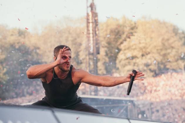 Bilder des Jahres 2025, Entertainment 06 Juni Entertainment Themen der Woche KW23 03.06.2025, Tallinn. One of the world s most successful pop-rock bands, Imagine Dragons, performed at the Tallinn Song Festival Grounds for an audience of 60,000 people. Photo: Dmitri Kotjuh Järva Teataja Tallinn Harjumaa Estonia 2DK03JUN25A080  Copyright: xDmitrixKotjuhx Dan Reynolds