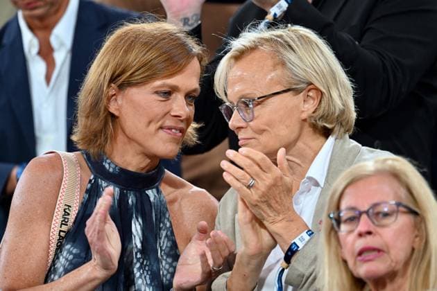 French Open - VIPs In The Stands - Day 11 Muriel Robin and Anne Le Nen seen in the stands during French Open at Roland Garros on June 03, 2025 in Paris, France. Photo by ABACAPRESS.COM Paris France  Copyright: xABACAx