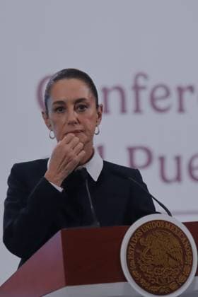 Mexico s President, Claudia Sheinbaum Pardo, speaks during a briefing conference about the Judicial Branch Election results that gives Hugo Aguilar, who is leading in the polls, as the virtual winner. at the National Palace. on June 4, 2025 in Mexico City, Mexico. Mexico City Mexico - ZUMAe321 20250604_zia_e321_021 Copyright: xCarlosxSantiagox