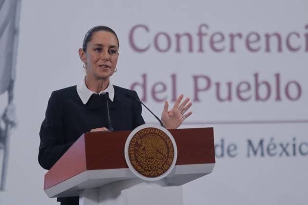 Mexico s President, Claudia Sheinbaum Pardo, speaks during a briefing conference about the Judicial Branch Election results that gives Hugo Aguilar, who is leading in the polls, as the virtual winner. at the National Palace. on June 4, 2025 in Mexico City, Mexico. Mexico City Mexico - ZUMAe321 20250604_zia_e321_003 Copyright: xCarlosxSantiagox