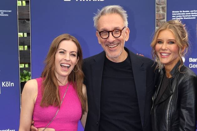 Jule Goelsdorf, Axel Kuehn and Laura Karasek at the presentation of The German Entertainment Award on 5 06 2025 at the Harbour Club in Cologne German Entertainment Award 2025 in Cologne