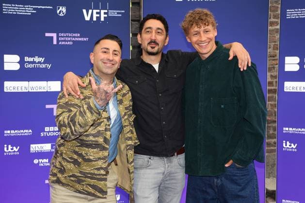 Sammy Amara, Eko Fresh and Tim Bendzko at the presentation of The German Entertainment Award on 5 06 2025 at the Harbour Club in Cologne German Entertainment Award 2025 in Cologne