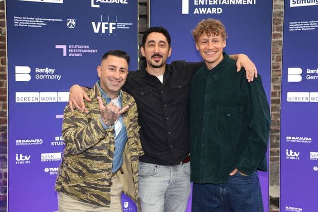 Sammy Amara, Eko Fresh and Tim Bendzko at the presentation of The German Entertainment Award on 5 06 2025 at the Harbour Club in Cologne German Entertainment Award 2025 in Cologne