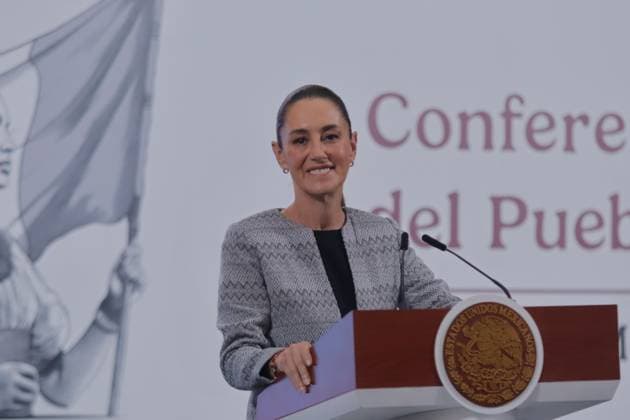 Mexico s President, Claudia Sheinbaum, during a peres conference, expressed her rejection of the violence of the CNTE teachers as they attempted to enter the Ministry of the Interior. at the National Palace. on June 5, 2025 in Mexico City, Mexico. Mexico City Mexico - ZUMAe321 20250605_zia_e321_006 Copyright: xCarlosxSantiagox