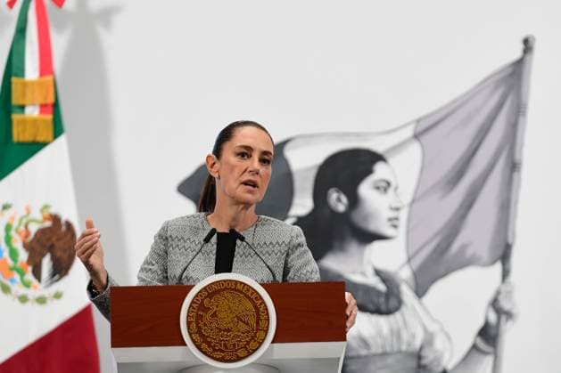 Mexico s President, Claudia Sheinbaum, during a peres conference, expressed her rejection of the violence of the CNTE teachers as they attempted to enter the Ministry of the Interior. at the National Palace. on June 5, 2025 in Mexico City, Mexico. Mexico City Mexico - ZUMAe321 20250605_zia_e321_007 Copyright: xCarlosxSantiagox