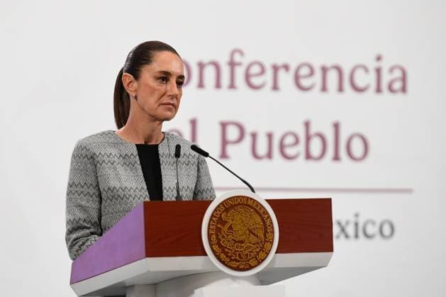 Mexico s President, Claudia Sheinbaum, during a peres conference, expressed her rejection of the violence of the CNTE teachers as they attempted to enter the Ministry of the Interior. at the National Palace. on June 5, 2025 in Mexico City, Mexico. Mexico City Mexico - ZUMAe321 20250605_zia_e321_013 Copyright: xCarlosxSantiagox