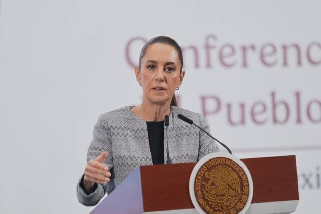 Mexico s President, Claudia Sheinbaum, during a peres conference, expressed her rejection of the violence of the CNTE teachers as they attempted to enter the Ministry of the Interior. at the National Palace. on June 5, 2025 in Mexico City, Mexico. Mexico City Mexico - ZUMAe321 20250605_zia_e321_016 Copyright: xCarlosxSantiagox