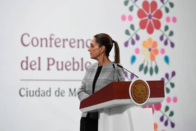 Mexico s President, Claudia Sheinbaum, during a peres conference, expressed her rejection of the violence of the CNTE teachers as they attempted to enter the Ministry of the Interior. at the National Palace. on June 5, 2025 in Mexico City, Mexico. Mexico City Mexico - ZUMAe321 20250605_zia_e321_017 Copyright: xCarlosxSantiagox