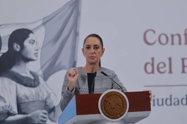 Mexico s President, Claudia Sheinbaum, during a peres conference, expressed her rejection of the violence of the CNTE teachers as they attempted to enter the Ministry of the Interior. at the National Palace. on June 5, 2025 in Mexico City, Mexico. Mexico City Mexico - ZUMAe321 20250605_zia_e321_020 Copyright: xCarlosxSantiagox