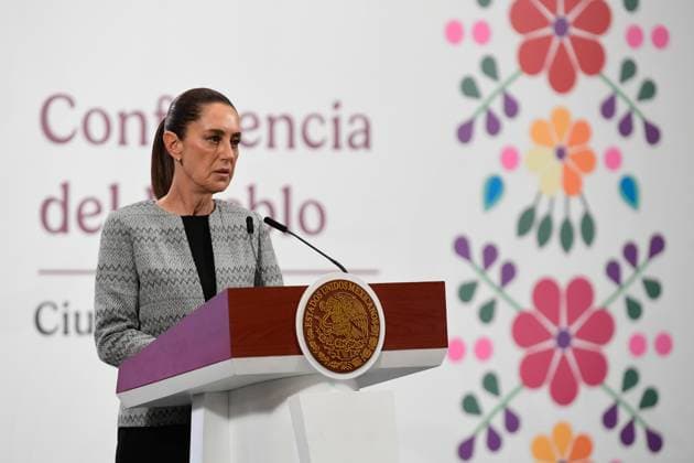 Mexico s President, Claudia Sheinbaum, during a peres conference, expressed her rejection of the violence of the CNTE teachers as they attempted to enter the Ministry of the Interior. at the National Palace. on June 5, 2025 in Mexico City, Mexico. Mexico City Mexico - ZUMAe321 20250605_zia_e321_024 Copyright: xCarlosxSantiagox