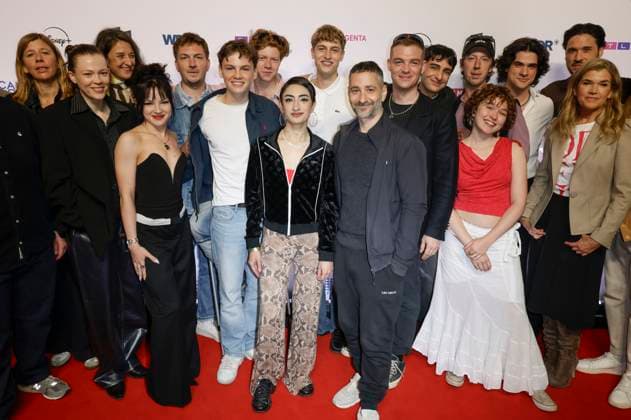 Eva Holtmann, Paula Kober, guest, Arina Prass, Johannes Kienast, Nico Marischka, Arsseni Bultmann, Nairi Hadodo, Jonathan Kriener, Denis Moschitto, David Schütter, Loran Alhasan, Maximilian Mauff, Mathilda Smidt, Maximilian Raffelt, Alexander Milo and Anke Engelke at the premiere of the ZDFneo series Chabos at the 11 Series Camp Festival 2025 at Cinenova Cinem Foto:xR.xSchmiegeltx xFuturexImagex chabos_5651