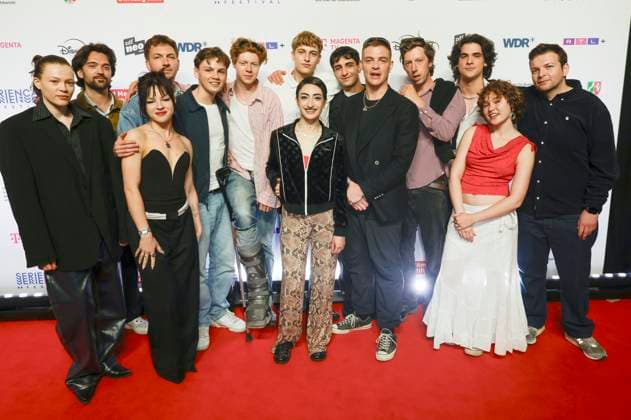 Paula Kober, Mickey Paatzsch, Arina Prass, Johannes Kienast, Nico Marischka, Arsseni Bultmann, Jonathan Kriener, Nairi Hadodo, Loran Alhasan, David Schütter, Maximilian Mauff, Maximilian Raffelt, Mathilda Smidt and Arkadij Khaet at the premiere of the ZDFneo series Chabos at the 11 Series Camp Festival 2025 at Cinenova Cinema Cologne, 05 06 2025 Foto:xR.xSchmiegeltx xFuturexImagex chabos_5652