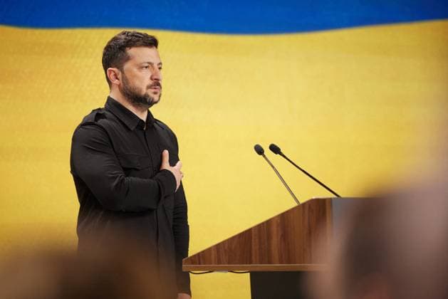 News Themen der Woche KW23 News Bilder des Tages Ukrainian President Volodymyr Zelensky participates in the 3rd International Summit of Cities and Regions United for Peace and Security in Kyiv Ukrainian President Volodymyr Zelensky participates in the 3rd International Summit of Cities and Regions United for Peace and Security in Kyiv, Ukraine, June 6, 2025 Ukraine Presidency via Bestimage Ukraine s President Volodymyr Zelensky speaks during the 3rd annual International Summit of Cities and Regions in Kyiv on June 6, 2025, amid Russian invasion in Ukraine Kiev Ukraine  Copyright: xUkrainexPresidencyxviaxBestimagexUkrainexPresidencyxviaxBestimagex