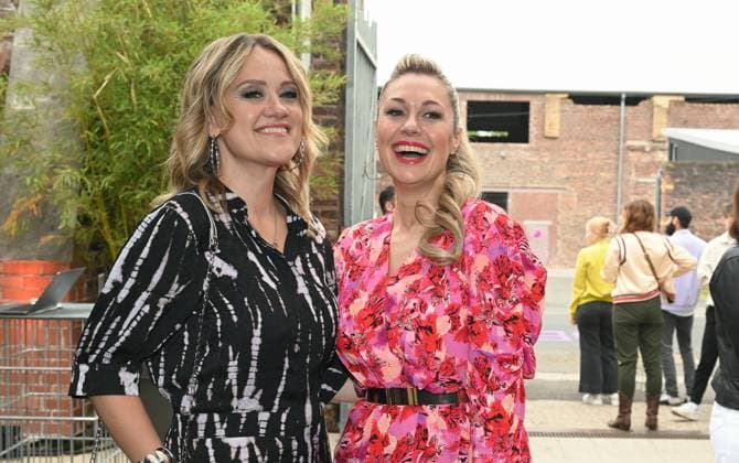 Actress Lisa Feller and Ruth Moschner , l r, attend the German Entertainment Award 2025 ceremony