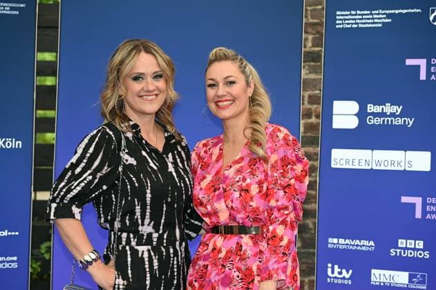 Actress Lisa Feller and Ruth Moschner , l r, attend the German Entertainment Award 2025 ceremony