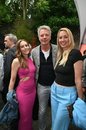 Presenters Jule Goelsdorf, Jörg Pilawa and Christine Langner, l-r, attend the German Entertainment Award 2025 ceremony