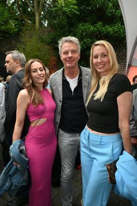 Presenters Jule Goelsdorf, Jörg Pilawa and Christine Langner, l-r, attend the German Entertainment Award 2025 ceremony