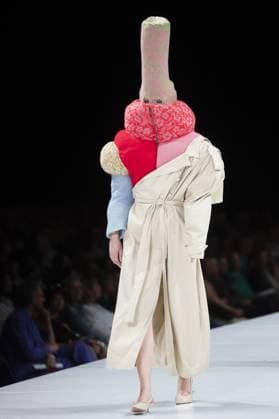 A model presents a creation during the Show 2025 end of year fashion show showcasing the creations of students from the bachelor s and master s degree of the fashion department of the Royal Academy of Fine Arts - AP Hogeschool, in Antwerp, Friday 06 June 2025.  KRISTOFxVANxACCOM 126317347