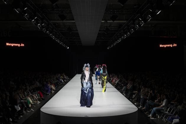 Models present creations during the Show 2025 end of year fashion show showcasing the creations of students from the bachelor s and master s degree of the fashion department of the Royal Academy of Fine Arts - AP Hogeschool, in Antwerp, Friday 06 June 2025.  KRISTOFxVANxACCOM 126322605