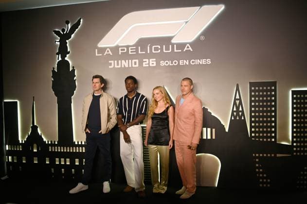 F1: The Movie Photocall (L-R) Joseph Kosinski, Damson Idris, Kerry Condon and Brad Pitt attend Photocall for F1: The Movie at Sofitel Hotel. on June 9, 2025 in Mexico City, Mexico. (Photo by Carlos Tischler Eyepix Group) Copyright: xCarlosxTischler xEyepixxGroupx CT_09062025_124319
