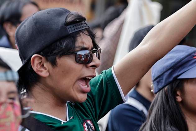 June 10, 2025, Mexico, Cdmx, Mexico: Protesters gather to commemorate the anniversary of the Halconazo or Corpus Christi massacre. This event occurred on June 10, 1971, when, on orders from the Mexican government, police, army, and plainclothes paramilitaries violently suppressed a student demonstration against the president of the time, Luis EcheverroÂa. Mexico Mexico - ZUMAp204 20250610_zip_p204_008 Copyright: xJosuexPerezx
