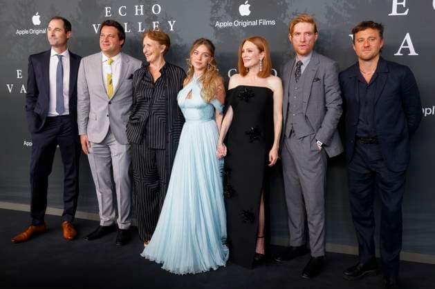 Echo Valley European Premiere at the BFI Southbank in London - 10 Jun 2025 Brad Ingelsby, Michael Pruss, Fiona Shaw, Sydney Sweeney, Julianne Moore, Domhnall Gleeson and Michael Pearce attend the Echo Valley European Premiere at the BFI Southbank in Waterloo, London. London United Kingdom Copyright: xCatxMorleyx xSOPAxImagesx Cat Morley_Echo Valley European Premiere_Brad Ingelsby, Michael Pruss, Fiona Shaw, Sydney Sweene