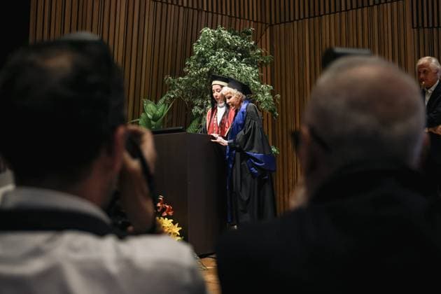 Milan, The award ceremony of the Honorary Master s Degree in Music, Cultures, Media, Performance to Ornella Vanoni from the State University of Milan. In the photo: Ornella Vanoni (Singer), Marina Brambilla (Rector)  Copyright: xAlessandroxBremecx xipa-agency.netx xx IPA_Agency_IPA58926202