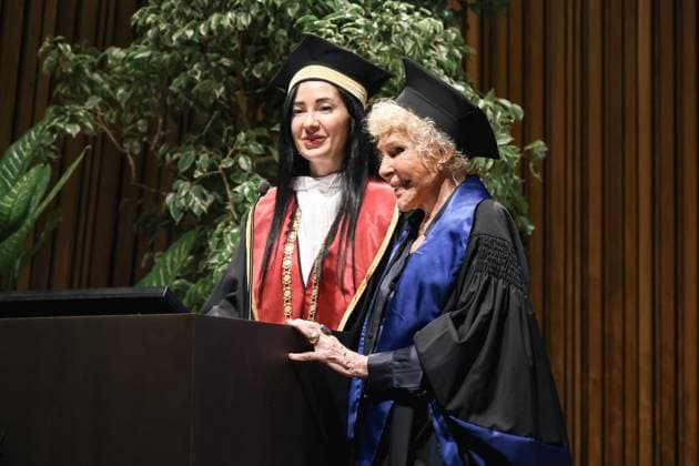 Milan, The award ceremony of the Honorary Master s Degree in Music, Cultures, Media, Performance to Ornella Vanoni from the State University of Milan. In the photo: Ornella Vanoni (Singer), Marina Brambilla (Rector)  Copyright: xAlessandroxBremecx xipa-agency.netx xx IPA_Agency_IPA58926213