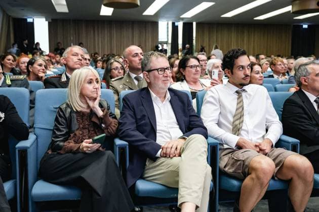 Milan, The award ceremony of the Honorary Master s Degree in Music, Cultures, Media, Performance to Ornella Vanoni from the State University of Milan. In the photo: Mahmood (Singer), Luciana Littizzetto (Comedian and actress), Fabio Fazio (TV host)  Copyright: xAlessandroxBremecx xipa-agency.netx xx IPA_Agency_IPA58926253