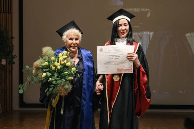 Milan, The award ceremony of the Honorary Master s Degree in Music, Cultures, Media, Performance to Ornella Vanoni from the State University of Milan. In the photo: Ornella Vanoni (Singer), Marina Brambilla (Rector)  Copyright: xAlessandroxBremecx xipa-agency.netx xx IPA_Agency_IPA58926445