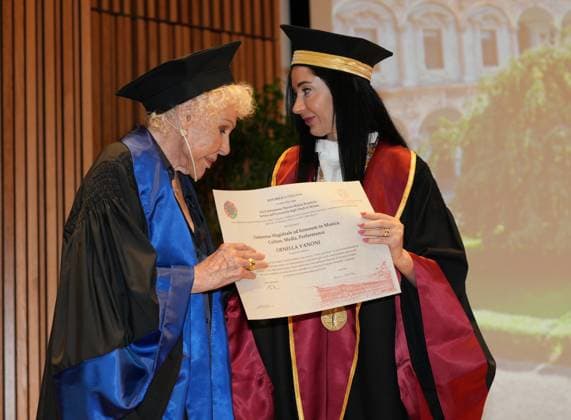 Milan, University of Studies, Awarding of the Honorary Master s Degree in Music, Culture, Media Performance to Ornella Vanoni,  Copyright: xDuilioxPiaggesix xipa-agency.netx xDuilioxPiaggesix IPA_Agency_IPA58927223