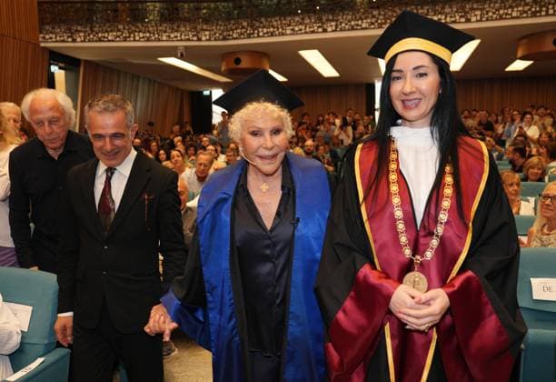 Milan, University of Studies, Awarding of the Honorary Master s Degree in Music, Culture, Media Performance to Ornella Vanoni, pictured with Fresu and Marina Brambilla  Copyright: xDuilioxPiaggesix xipa-agency.netx xDuilioxPiaggesix IPA_Agency_IPA58927497